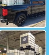 Tank being delivered by pickup truck